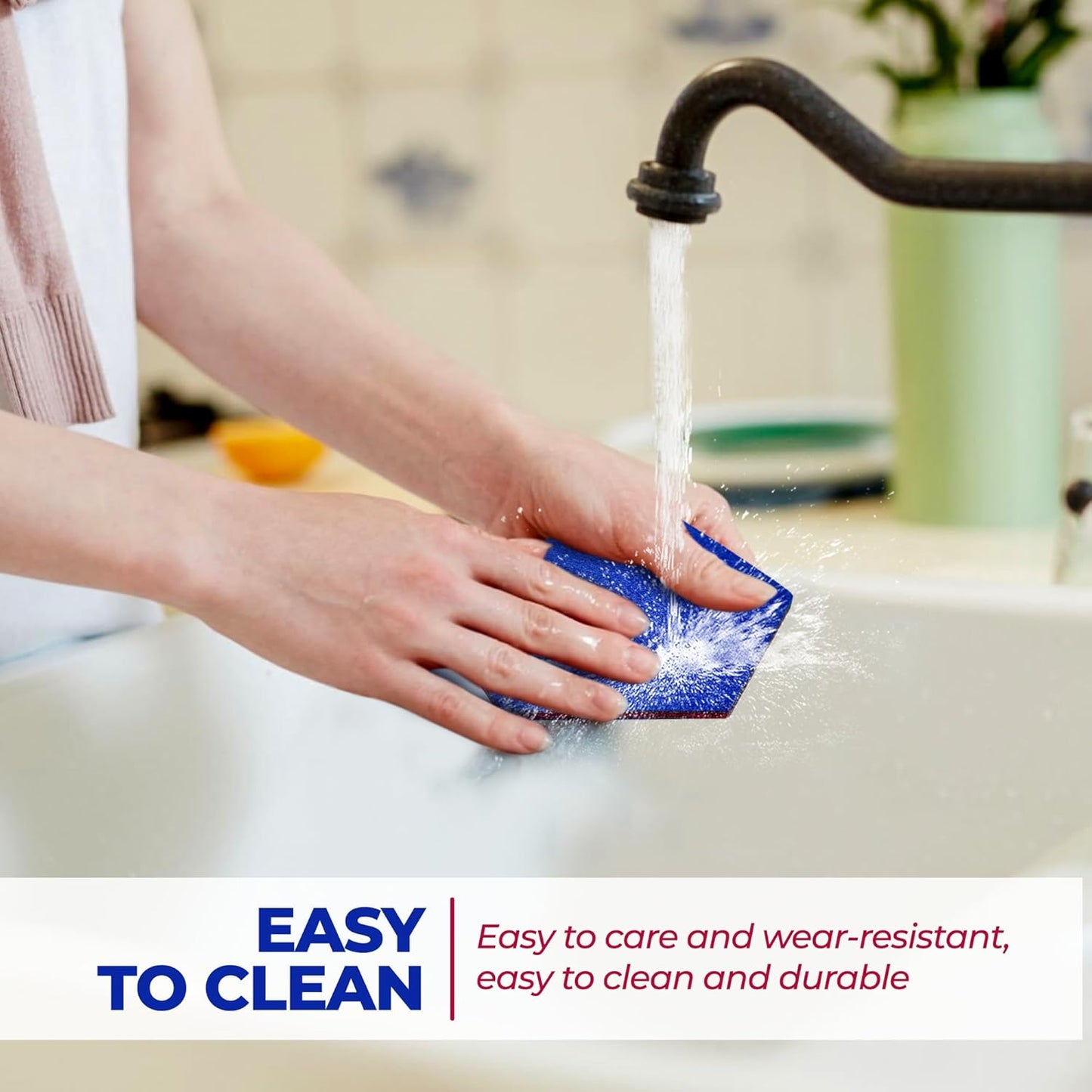 A&A Wonders Premium Felt Coasters for Drink, Absorbent Felt Protects Furniture, Table, Anti Slip, Absorbent, Suitable for Drinks & All Table Types (Wine Red/Royal Blue, All 3 Style, 6 of Each Style)