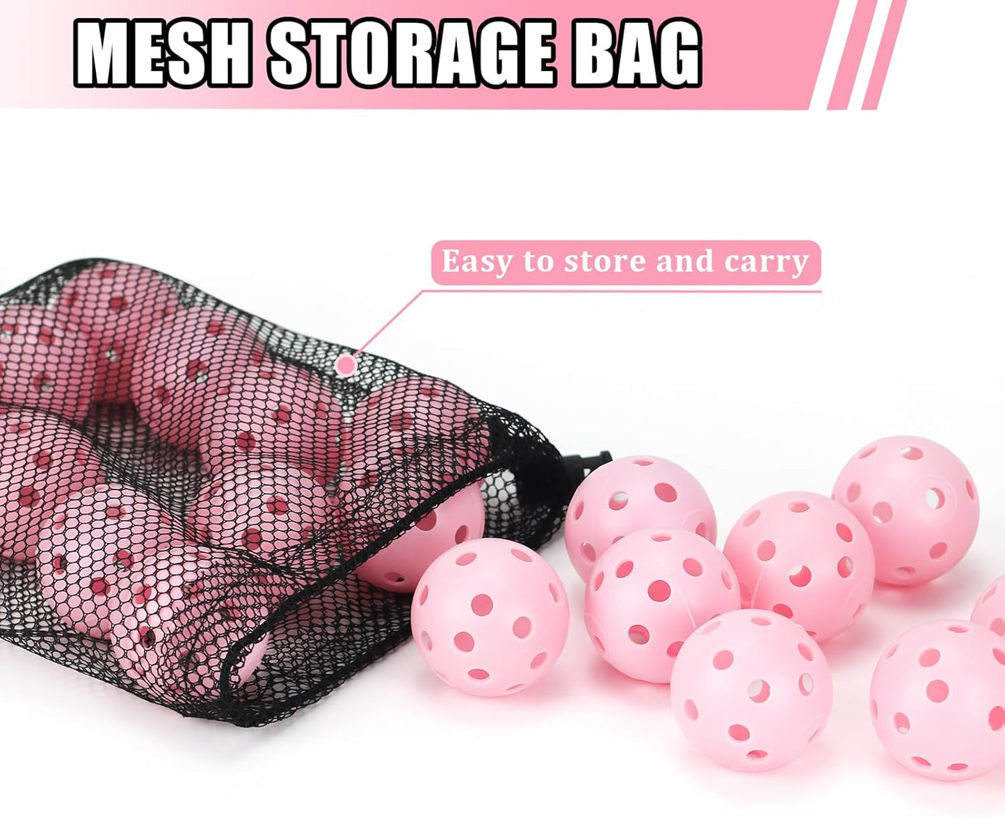 Plastic Golf Balls Practice Limited Flight Golf Training Ball Hollow Swing Practice Indoor Golf Balls with Mesh Drawstring Bag for Backyard Driving Range or Outdoor