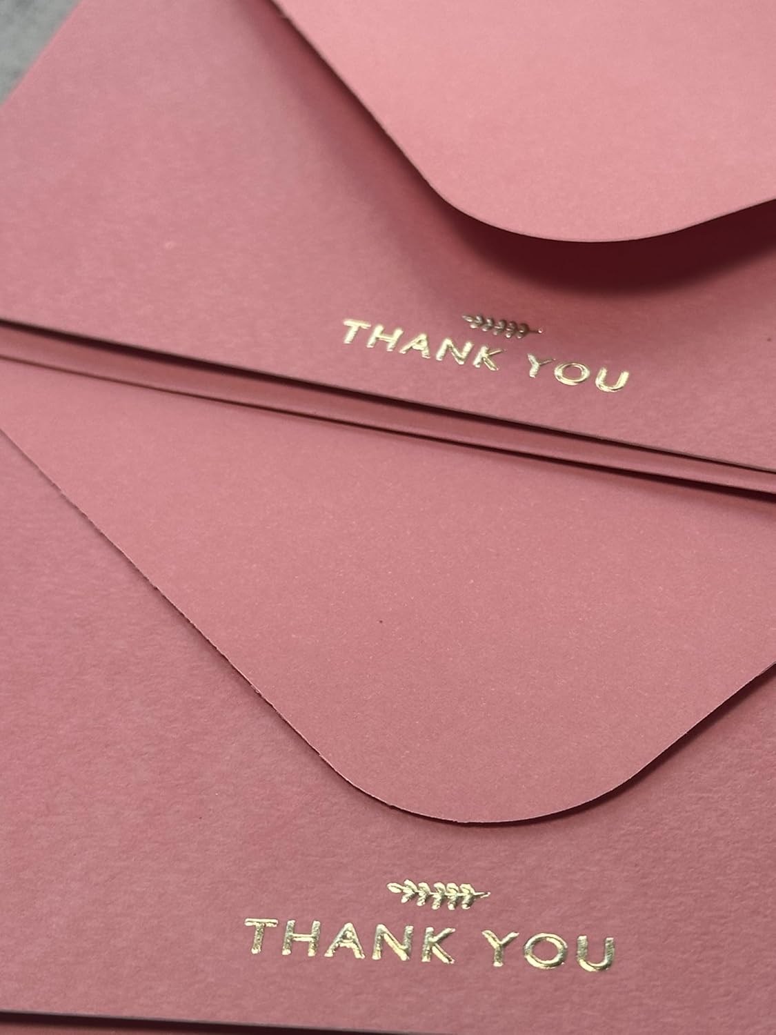 RUN2PRINT Thank You Cards with Envelopes & Gold Foil Stickers – Flat Dusty Blue Cards (4″×6″) – Embossed Italian Textured Thick Paper – For Weddings, Business & Every Occasion