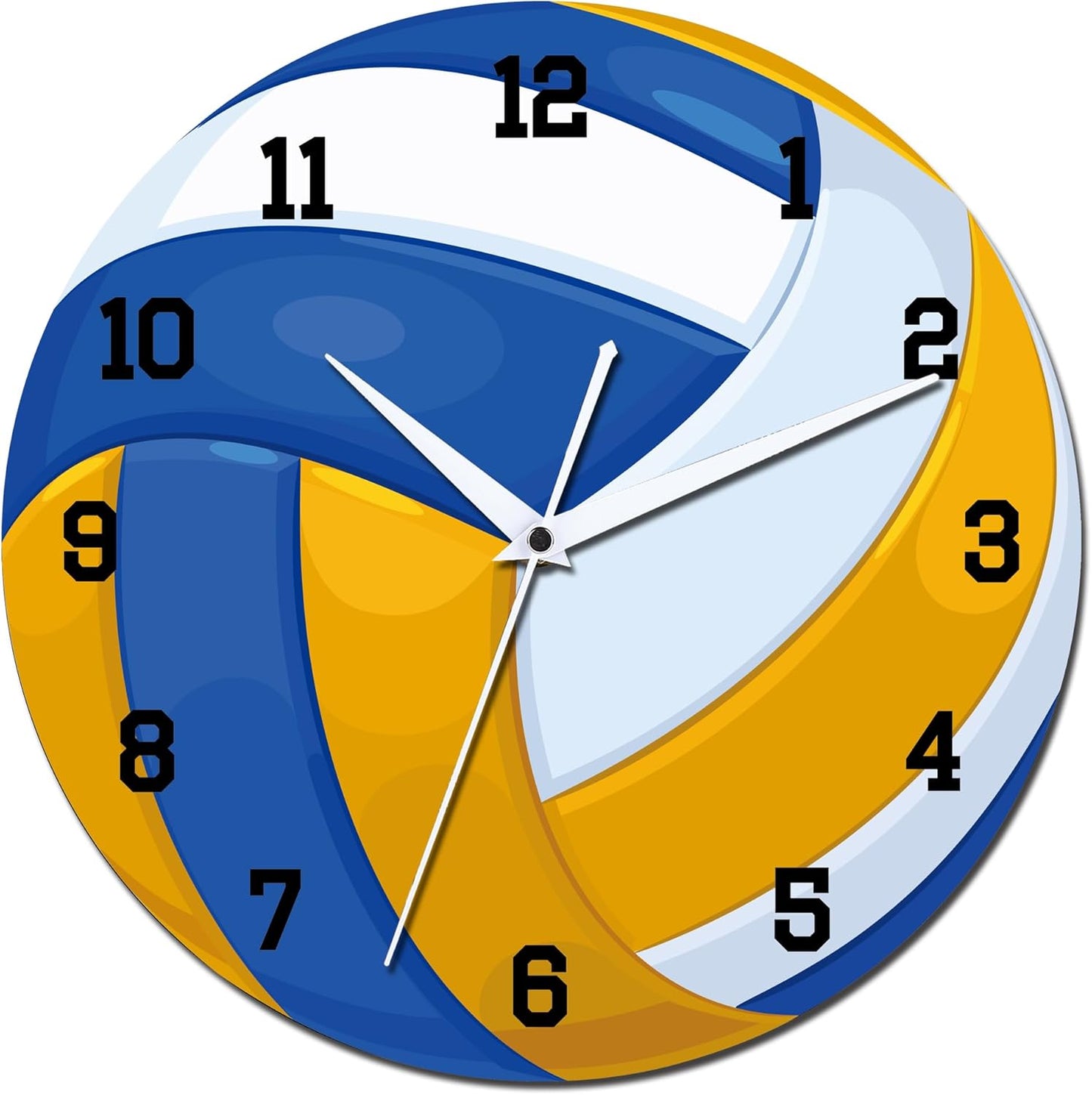 12 Inch Sports Wall Clocks with Silent Clock Movement and Battery Operated, Great Decor for Bedroom, Living Room or Classroom (Volleyball Wall Clock)