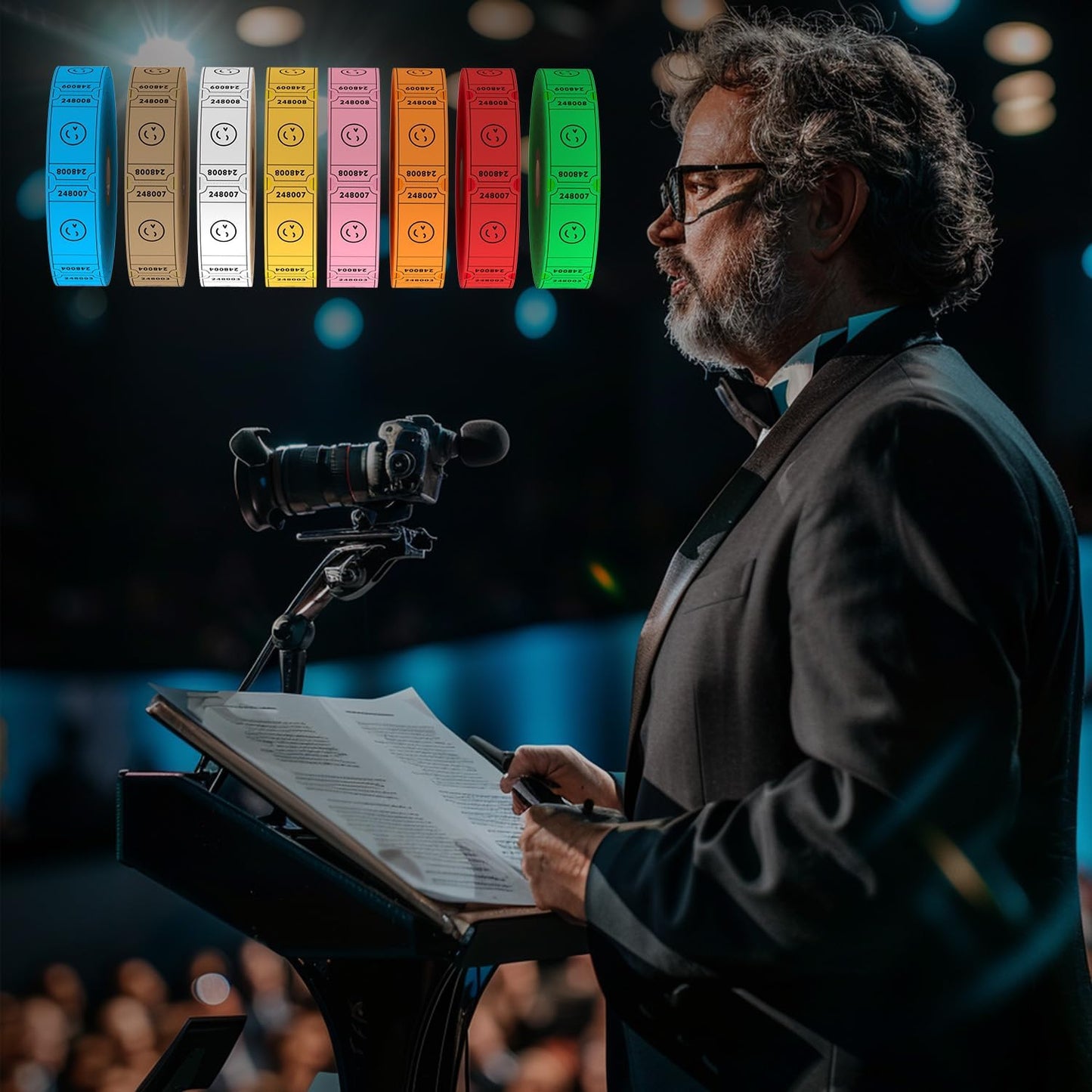 Methdic 1000 Smile Raffle Tickets Green, Single Roll, Ticket for Events, Entry, Class Reward, Fundraiser & Prizes