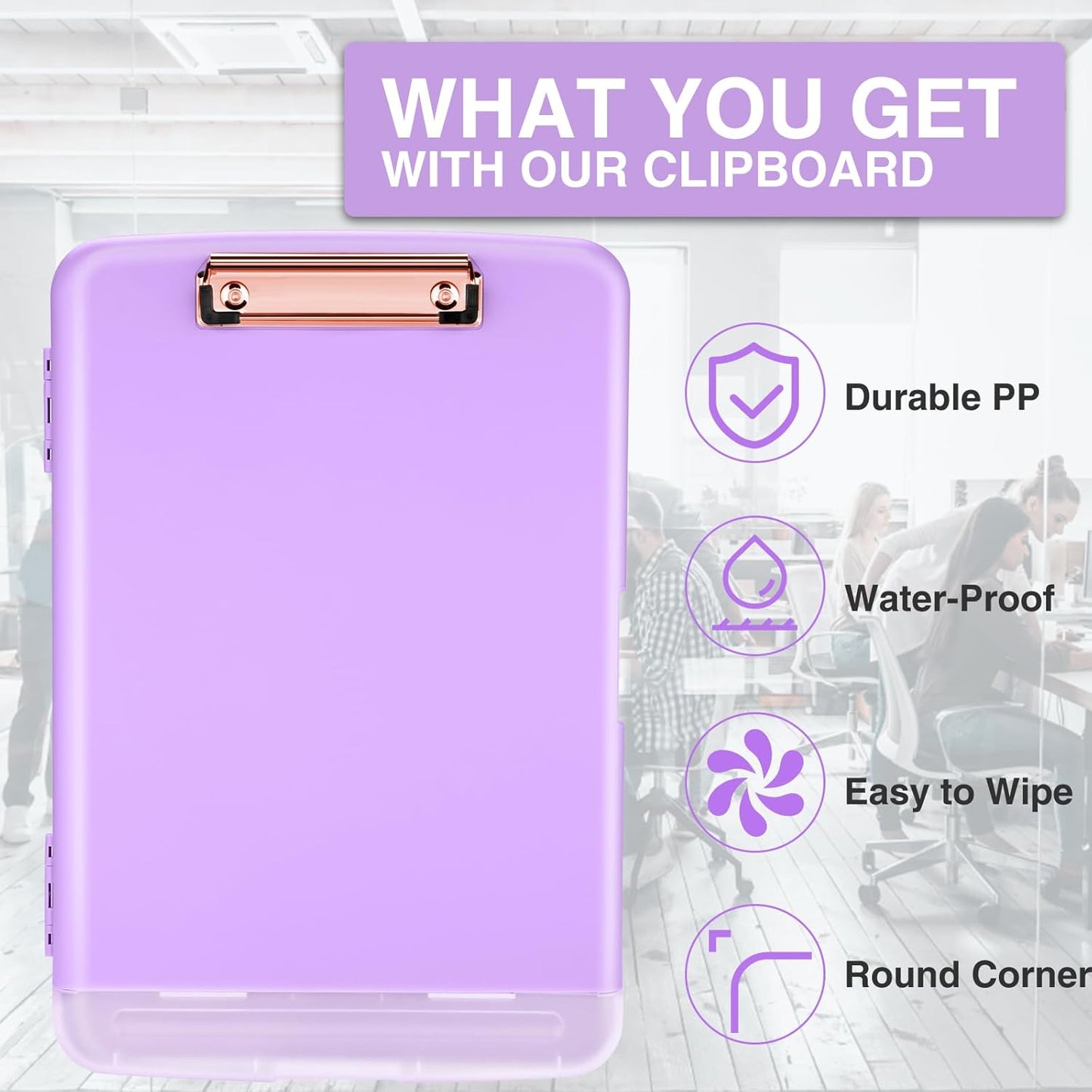 Sooez Clipboard with Storage, High Capacity Nursing Clipboard with Pen Holder, Clip Boards 8.5x11 with Storage, Low-Profile Clip, Lightweight Plastic Clipboard for Teachers, Lawers, Office Workers