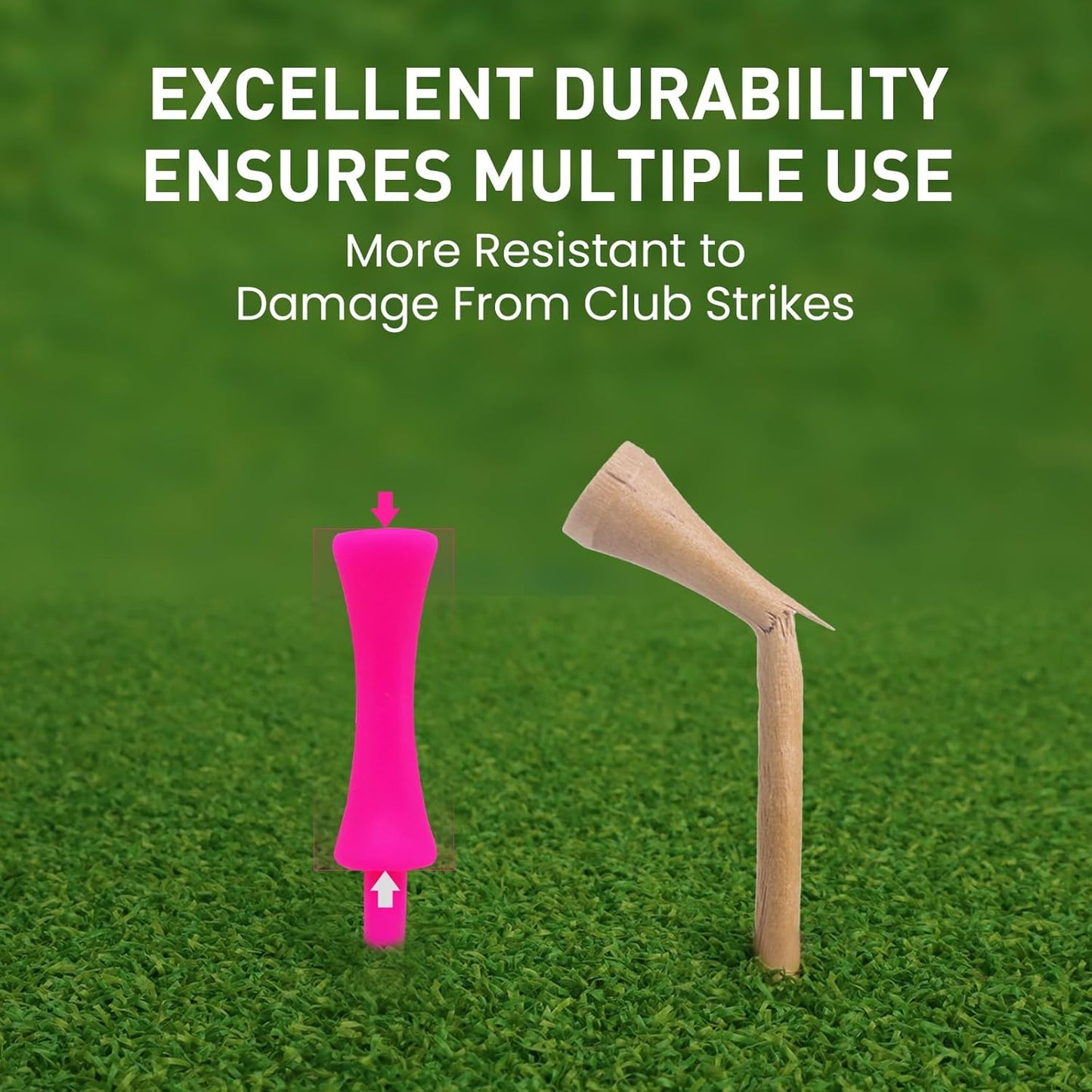 FINGER TEN Plastic Golf Castle Tees Step Down Unbreakable Mixed or Same Height Value 100 Count, 2 3/4, 2 1/4, 2, 1 3/4, 1 1/2 Inch Length Colorful for Practice