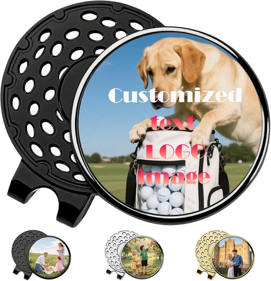 Custom Golf Ball Marker with Magnetic Hat Clip, Personalized Golf Ball Marker Hat Clip, Personalized Hat Clip Ball Marker with Photo, Logo, Name, Unique Gift for Golfers, Dad, Mom, Coach