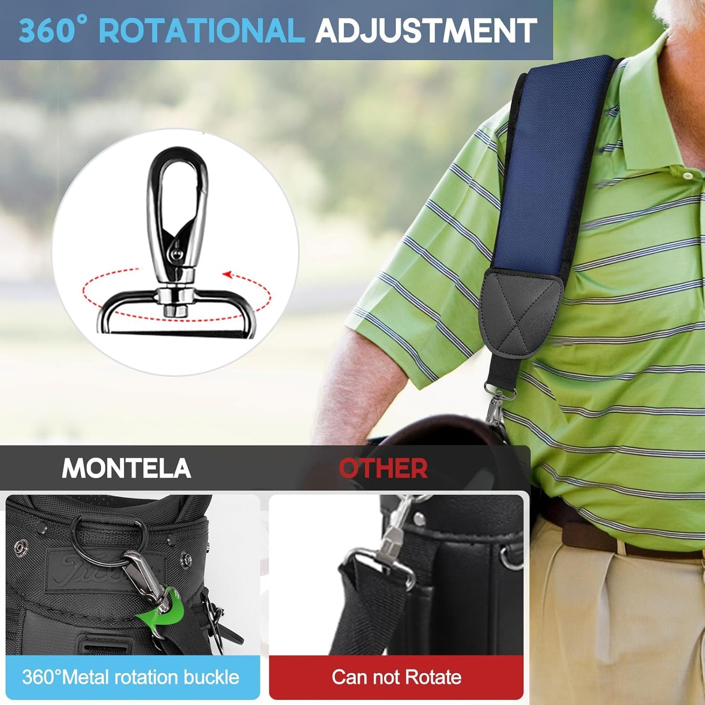 Golf Bag Strap Replacement Golf Bag Shoulder Strap Single Padded Shoulder Strap Adjustable Golf Bag Backpack Straps
