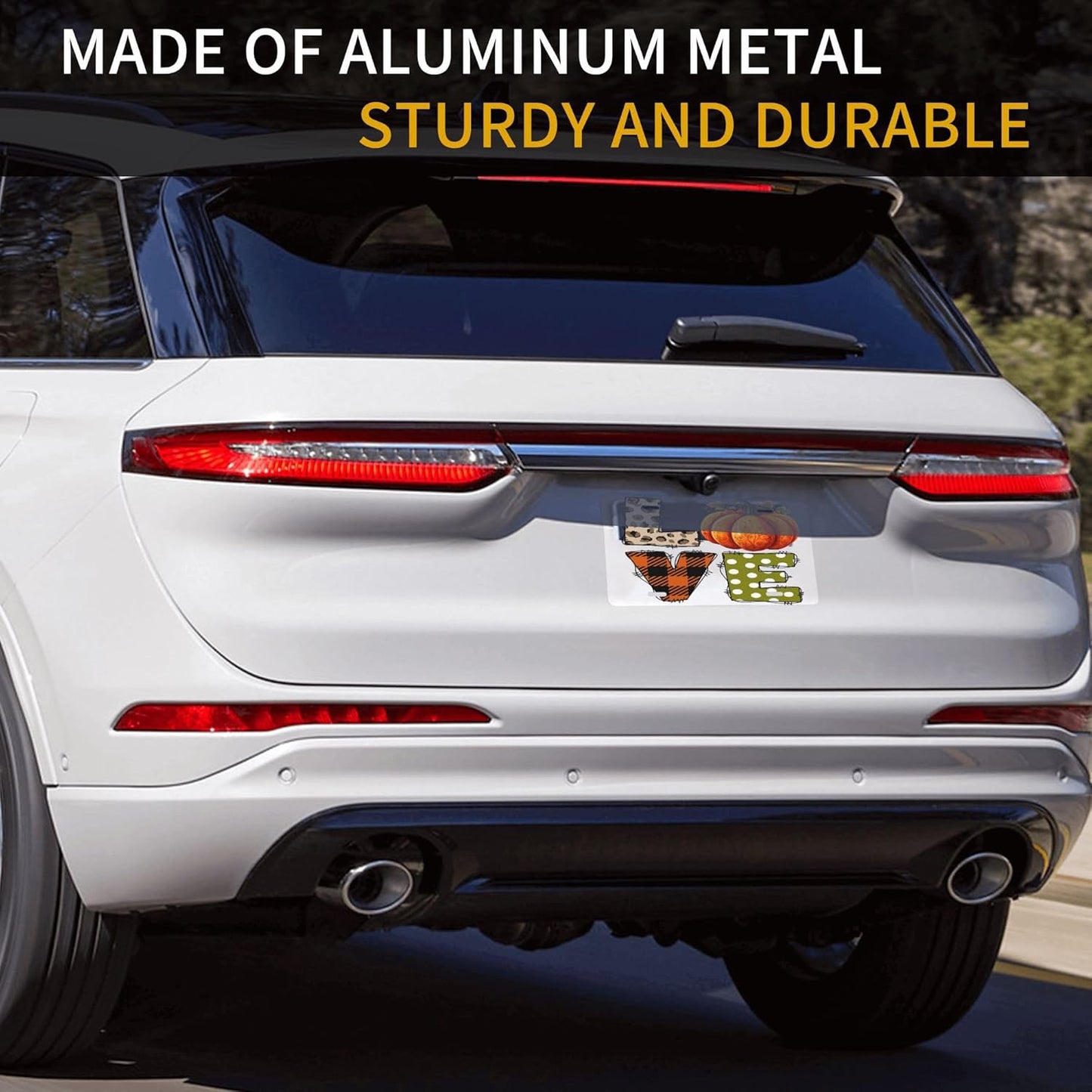 Custom License Plate Personalized Autumn Fall Funny Aluminum Front License Plates Decorative Rust-Free Metal Car Plate Covers for Women Men Car Tag Accessories fit Truck SUV Rv 12 X 6 in