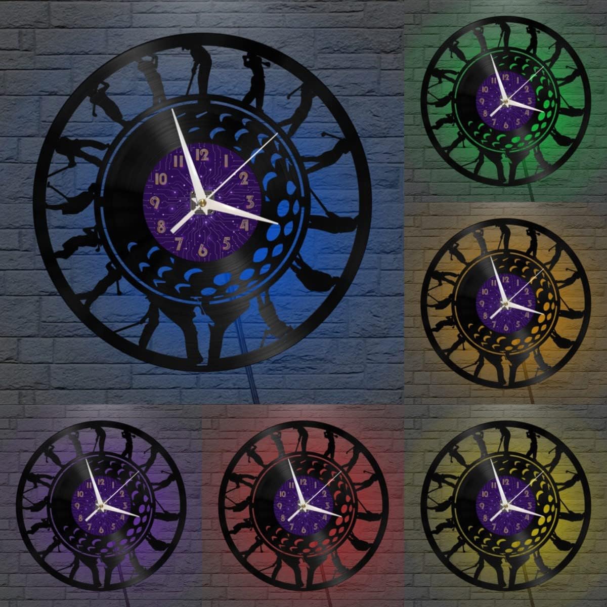 Generic Golf 2 Decoration Vinyl Wall Clock, Vinyl Record Clock Wall Art Silent & Non-Ticking(12 inchs P-LED), Purple