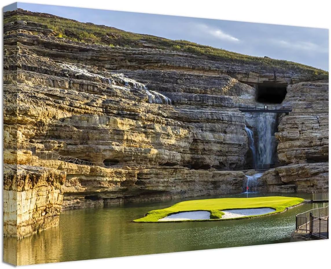 chenchenArt Payne's Valley Golf Course 19th Hole Wall Art for Living Room Bedroom Bathroom Home Decorations Golf Course Picture Poster Canvas Prints Modern Artwork Framed Ready to Hang(18''H x 24''W)