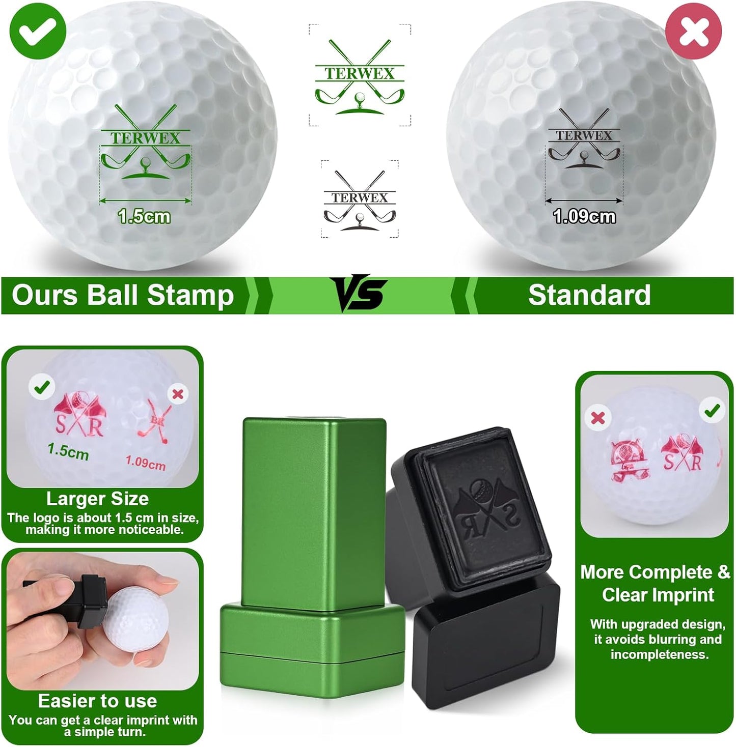 Personalized Golf Ball Stamp Set, Self-Inking Golf Balls Stamper with Golf Ball Marker & Hat Clip - Monogram Name Marker Tool - Funny Golfer Gifts for Men Dad Retirement Husband Boyfriend