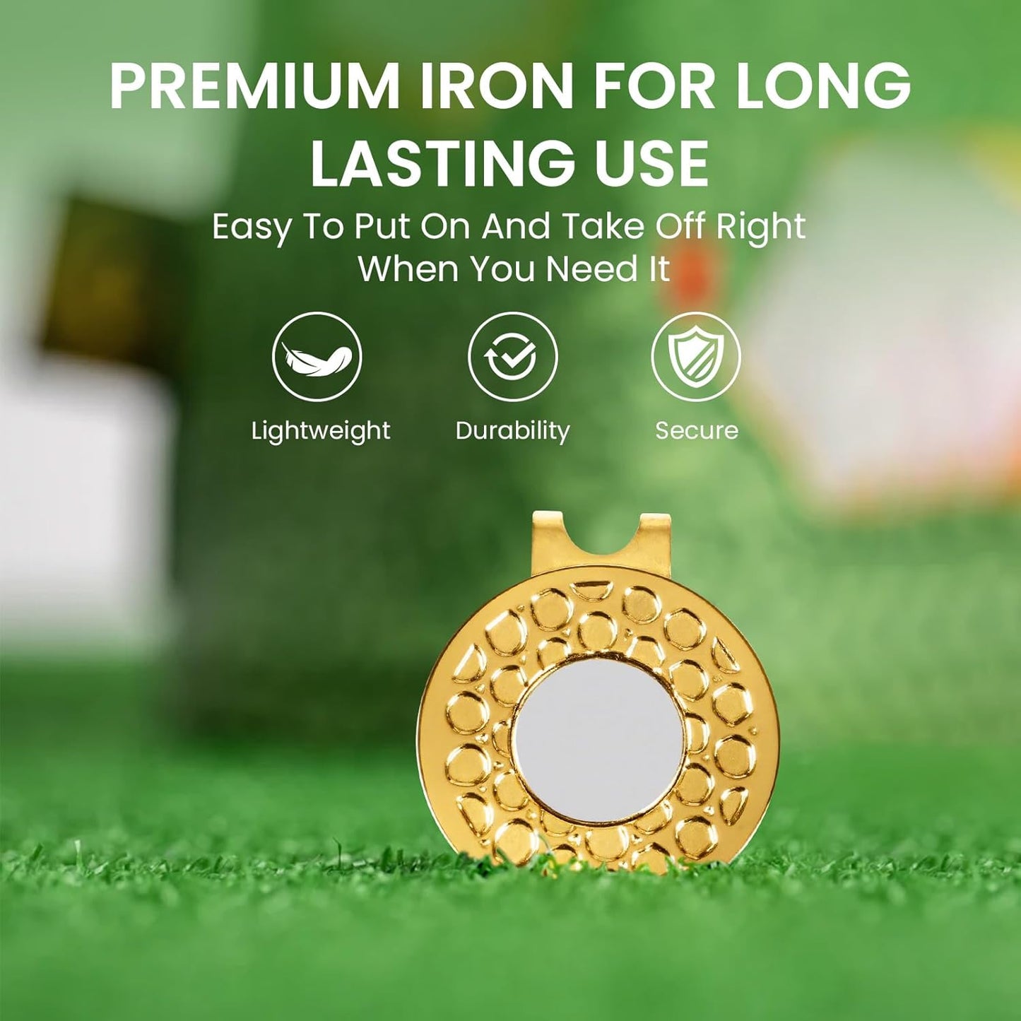 Amy Sport Strong Magnet Golf Ball Marker Hat Clip Value Pack 20/40, Compact & Durable Marker Holders Easily Attach to Golf Cap or Belt, Gold & Silver Accessories for Men Women Kids