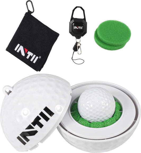 Portable Golf Ball Cleaner More Lightweight, Home Golf Ball Washer for Bag & Cart, with Replaceable Sponges, Clip-On Design, Premium Golf Accessories Gift