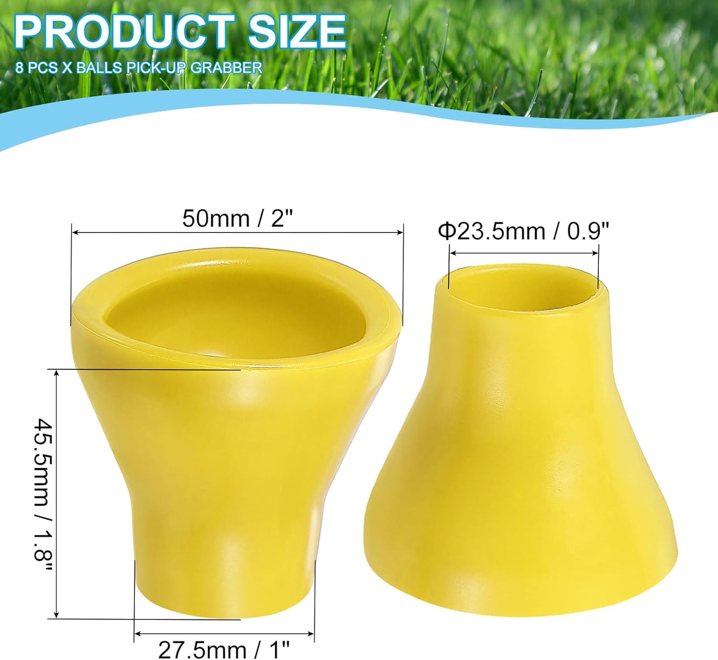 PATIKIL Golf Ball Retriever Grabber, Golf Ball Suction Cup Grabber Rubber Putter Grip Picker Upper Tool for Golfers Putter Swing Handle Accessories