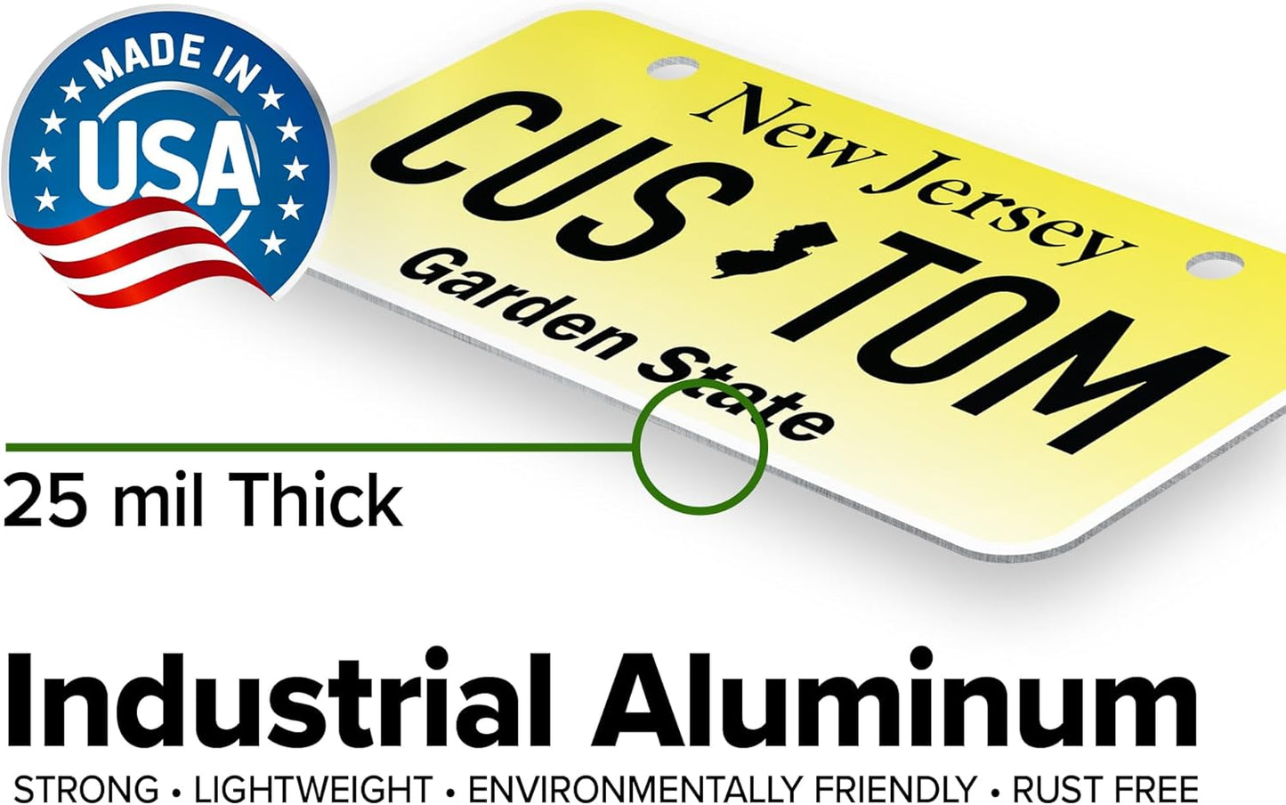 Mini License Plates, Personalized License Plates, Custom for Car, Bikes, ATV, Kids Car, Golf Cart, Jeep, 2x4 Inch, Rust-Free Fade Resistant Aluminum, USA Made by My Sign Center (New Jersey)
