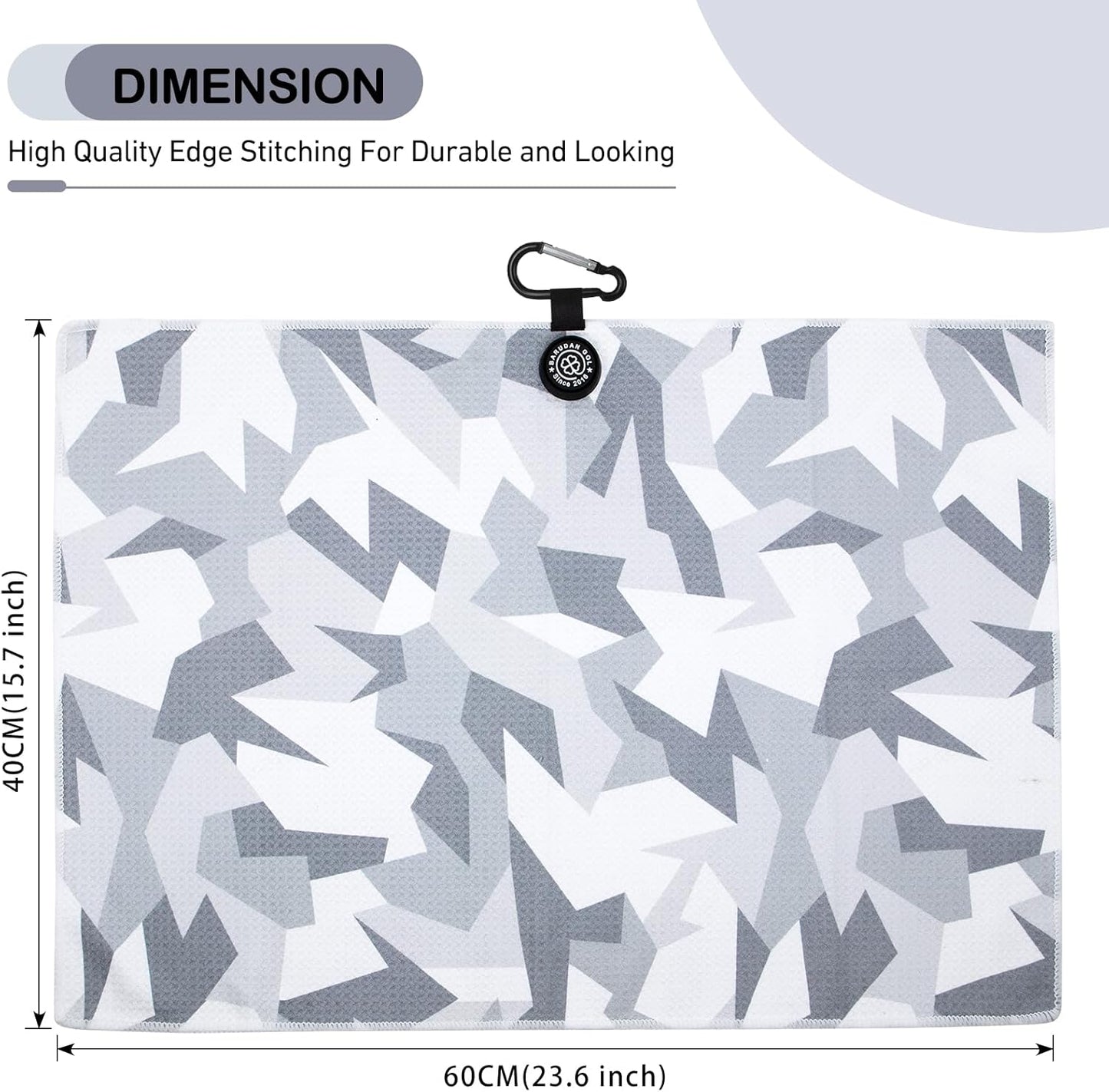 Magnetic Golf Towel for Men Women Golfer - Microfiber Golf Towel Magnet with Waffle Texture - Strengthen Magnet Golf Towels for Strong Hold to Metal Objects (5.Grey Camo)
