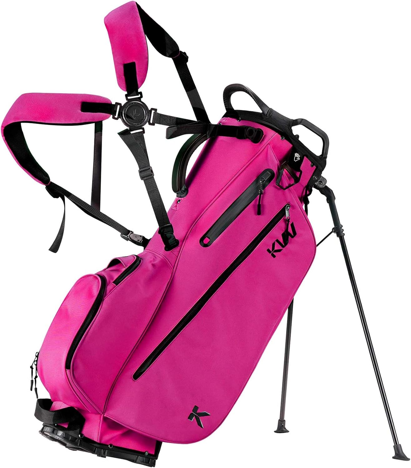 KVV Lightweight Golf Stand Bag with 7 Way Full-Length Dividers, 5 Zippered Pockets, Automatically Adjustable Dual Straps，Elegant Design