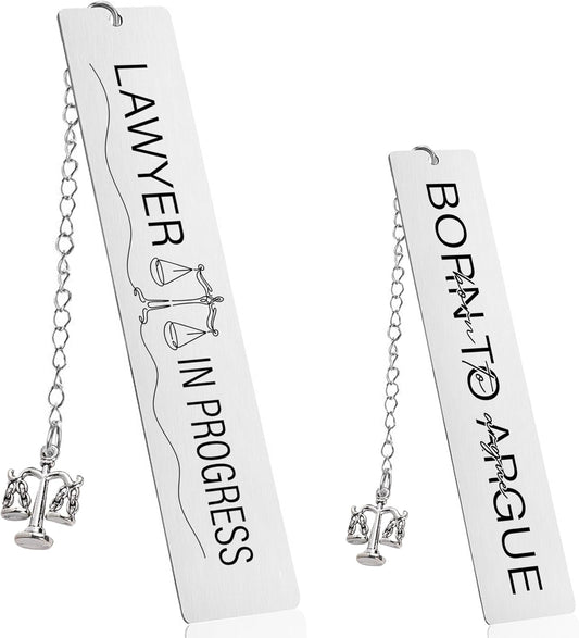 Lawyer Gifts Law Student Bookmark - Double Sided Novelty Law Student Gift for Future Attorneys, Metal Book Marks for Legal Professionals Graduation Birthday