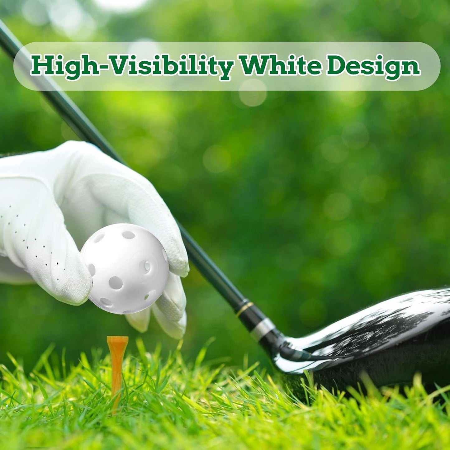 150pcs Practice Golf Balls – 42mm White Plastic Training Balls for Indoor/Outdoor Swing Practice, Driving Range & Backyard Use