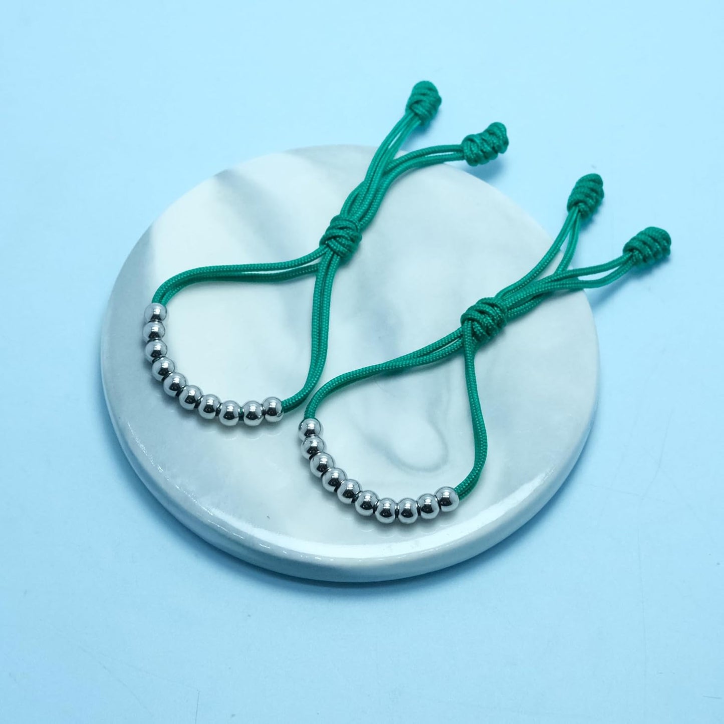 LAMIBEE Pack of 2 Golf Glove Bead Stroke Counter, 10 Stainless Steel Beads Score Counter for Gloves, Stroke Count Resizable Easy to Adjust Golf Round Scoring Tracker Accessory