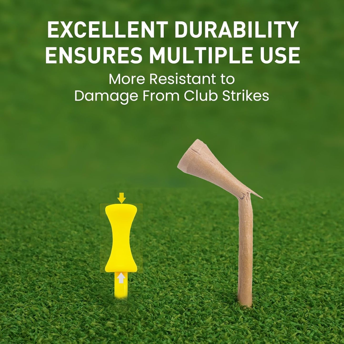 FINGER TEN Plastic Golf Castle Tees Step Down Unbreakable Mixed or Same Height Value 100 Count, 2 3/4, 2 1/4, 2, 1 3/4, 1 1/2 Inch Length Colorful for Practice