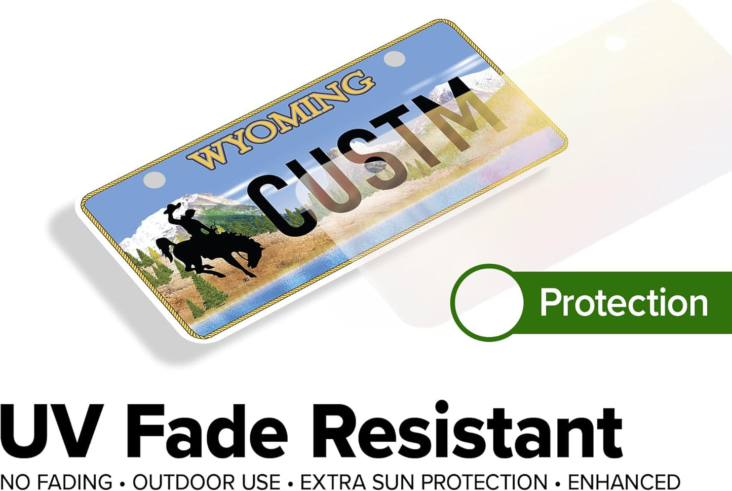 Mini License Plates, Personalized License Plates, Custom for Car, Bikes, ATV, Kids Car, Golf Cart, Jeep, 2x4 Inch, Rust-Free Fade Resistant Aluminum, USA Made by My Sign Center (Wyoming)