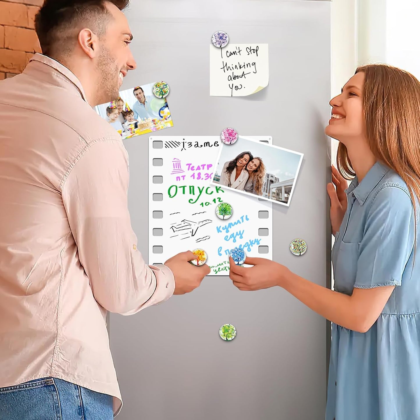 MORCART 16PCS Refrigerator Magnets, Cute Tree Fridge Magnets of Life Locker Whiteboard Decorative Magnetic Board Cabinets Classroom Office Cubicle School
