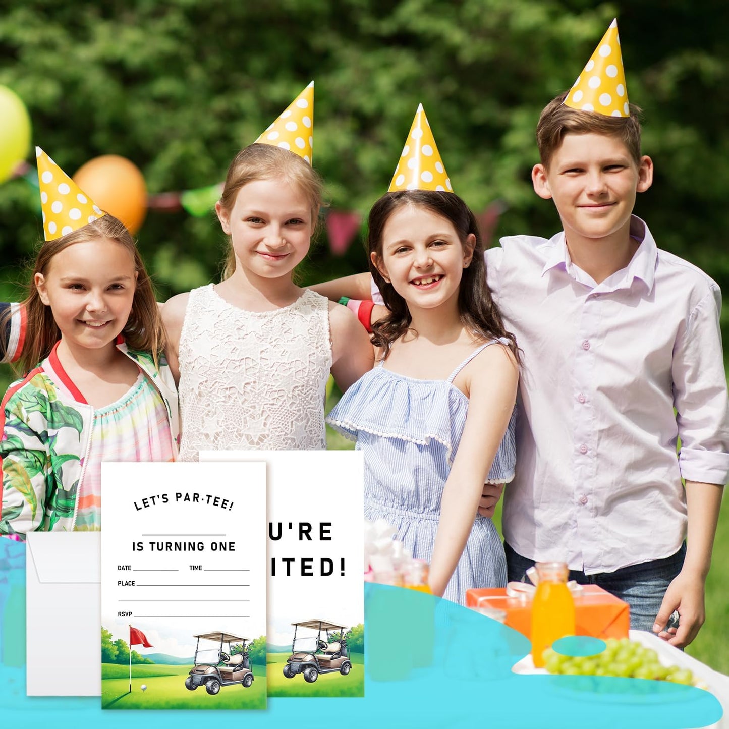 Let's Par-Tee Birthday Invitations, Golf Party Invitations, 20 Double-Sided Fill In Invitation with Envelopes for Adults Teens, Invitations Cards for Adults Birthday Party Decorations Favor - 16