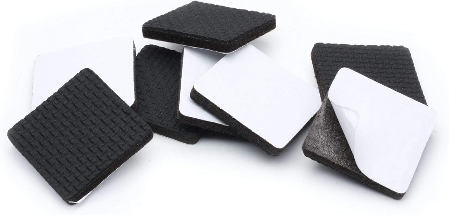 Slipstick GorillaPads CB150 Non Slip Furniture Pads/Rubber Grips (Set of 8) Self Adhesive Furniture Feet Floor Protectors, 1-1/2 inch Square, Black