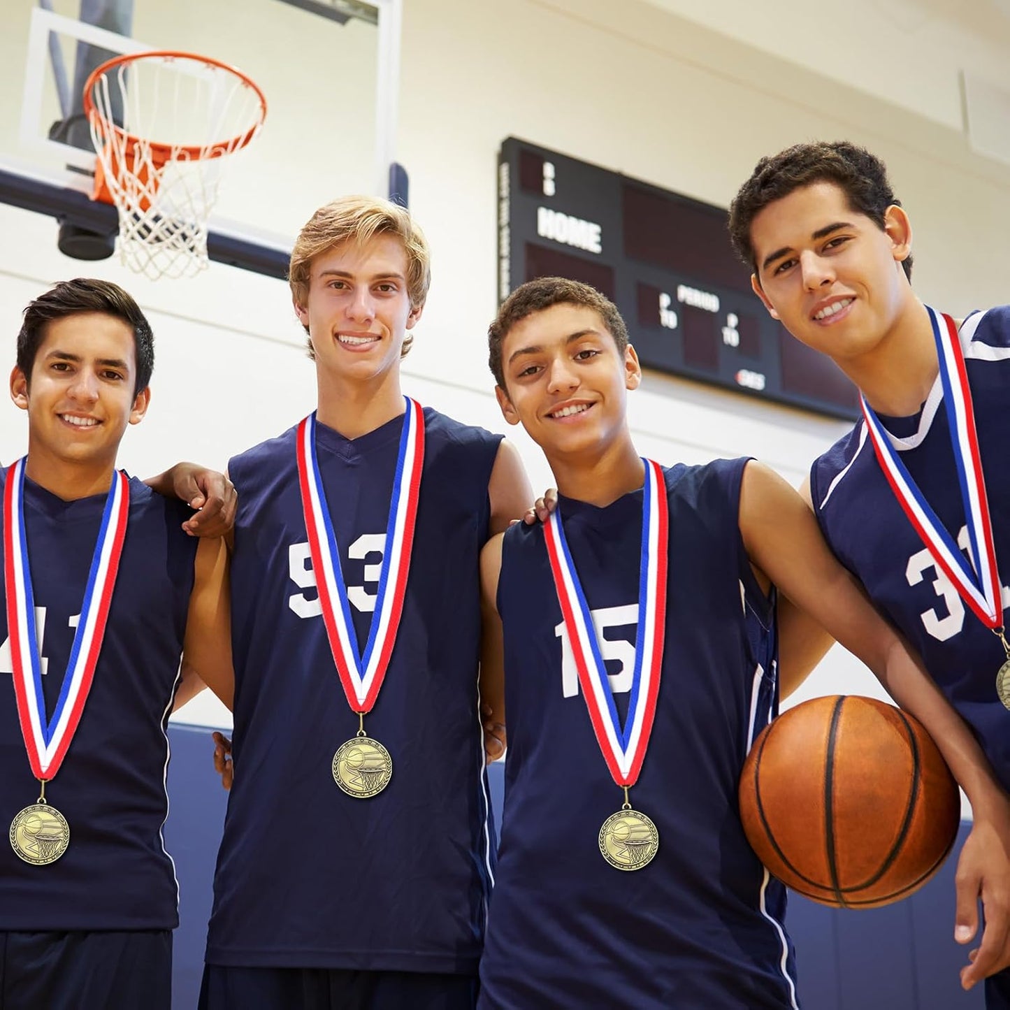 36 Pcs 2'' Gold Medals Bulk Volleyball Football Basketball Soccer Baseball Archery Dink Ball Cheer Track Bowling Awards Medals with Ribbons for Sports Participation Winner Gift