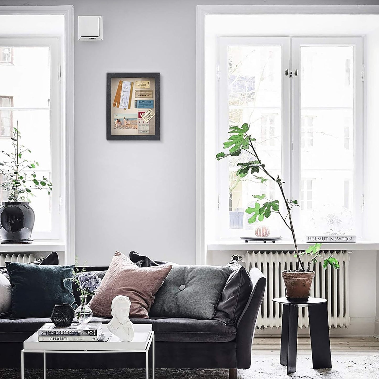 Love-KANKEI Shadow Box Frame 8x10 Shadow Box Display Case with Linen Back Memorabilia Awards Medals Photos Memory Box Gift Rustic Black