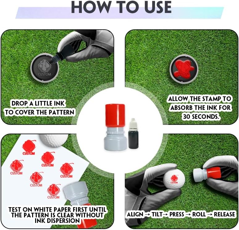 HDSD Custom Golf Ball Stamp Personalized Golf Balls Marker with Your Picuture Text