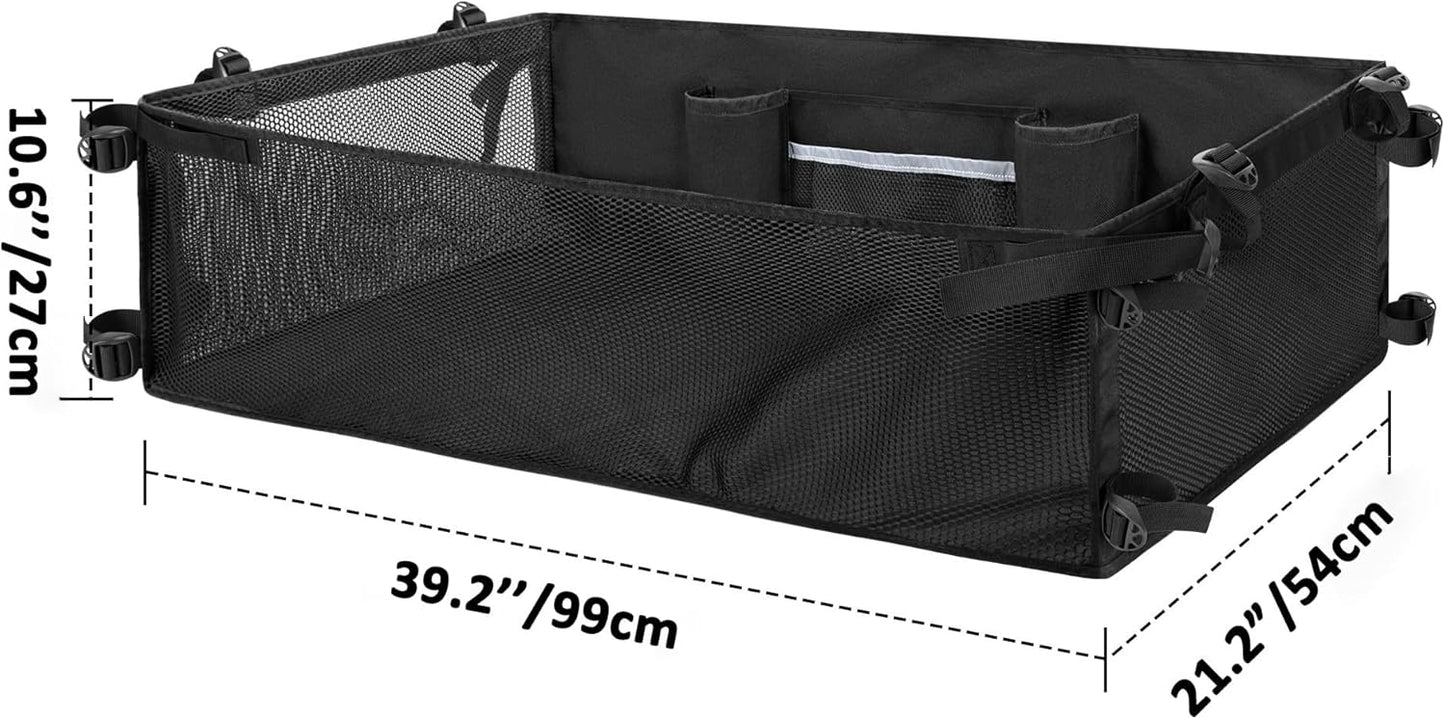 Golf Cart Cargo Mesh Organizer Compatible with Yamaha, Club Car, EZGO, Golf Cart Storage Net with Adjustable Buckle Strap