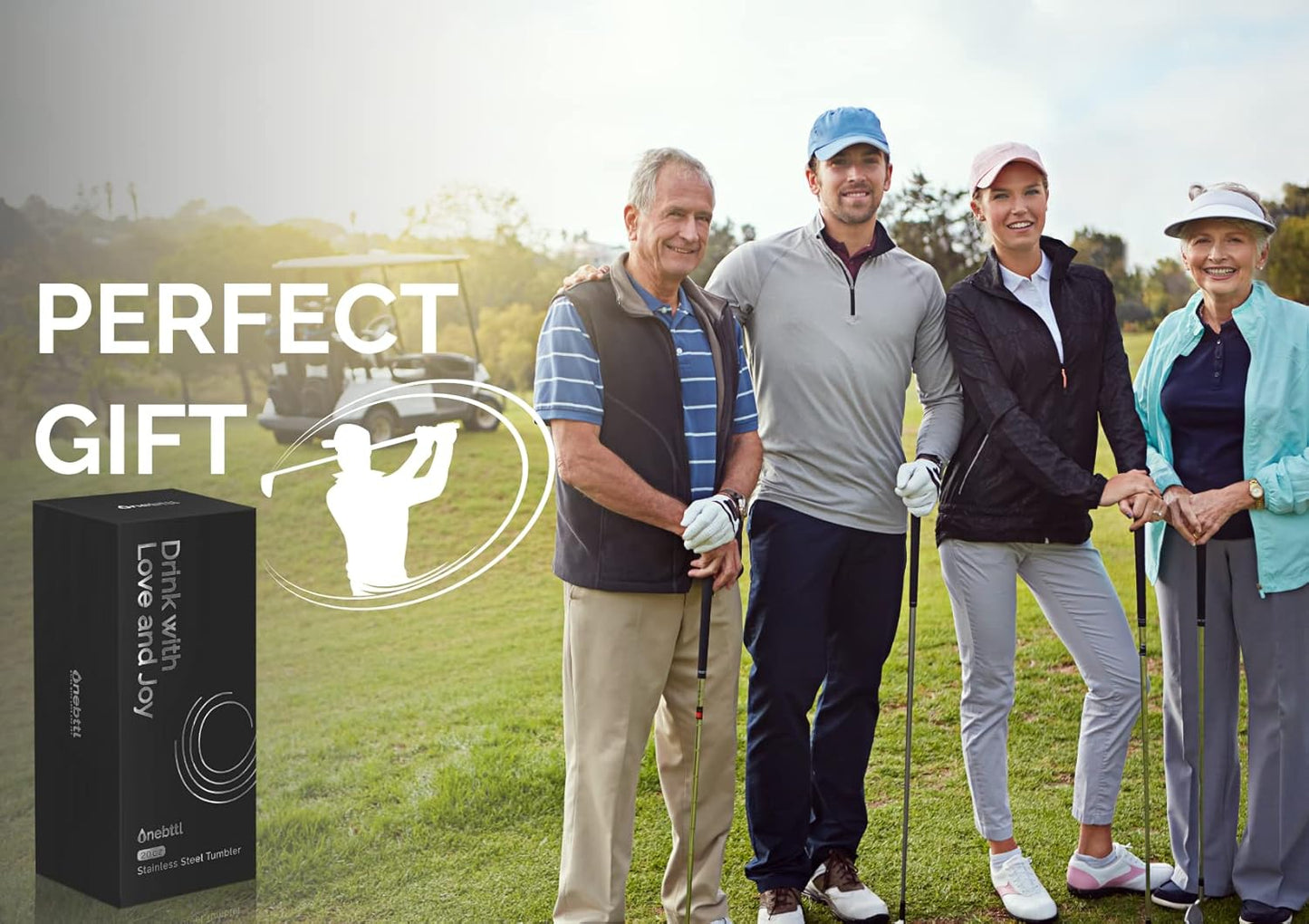 Onebttl Golf Gifts for Men, Funny Golf Gifts for Men 20oz Tumbler, Golf Dad Gifts, Fathers Day Golf Gifts, Birthday Gifts, Gifts for Golf Lovers - Black - The Man The Myth The Golfing Legend