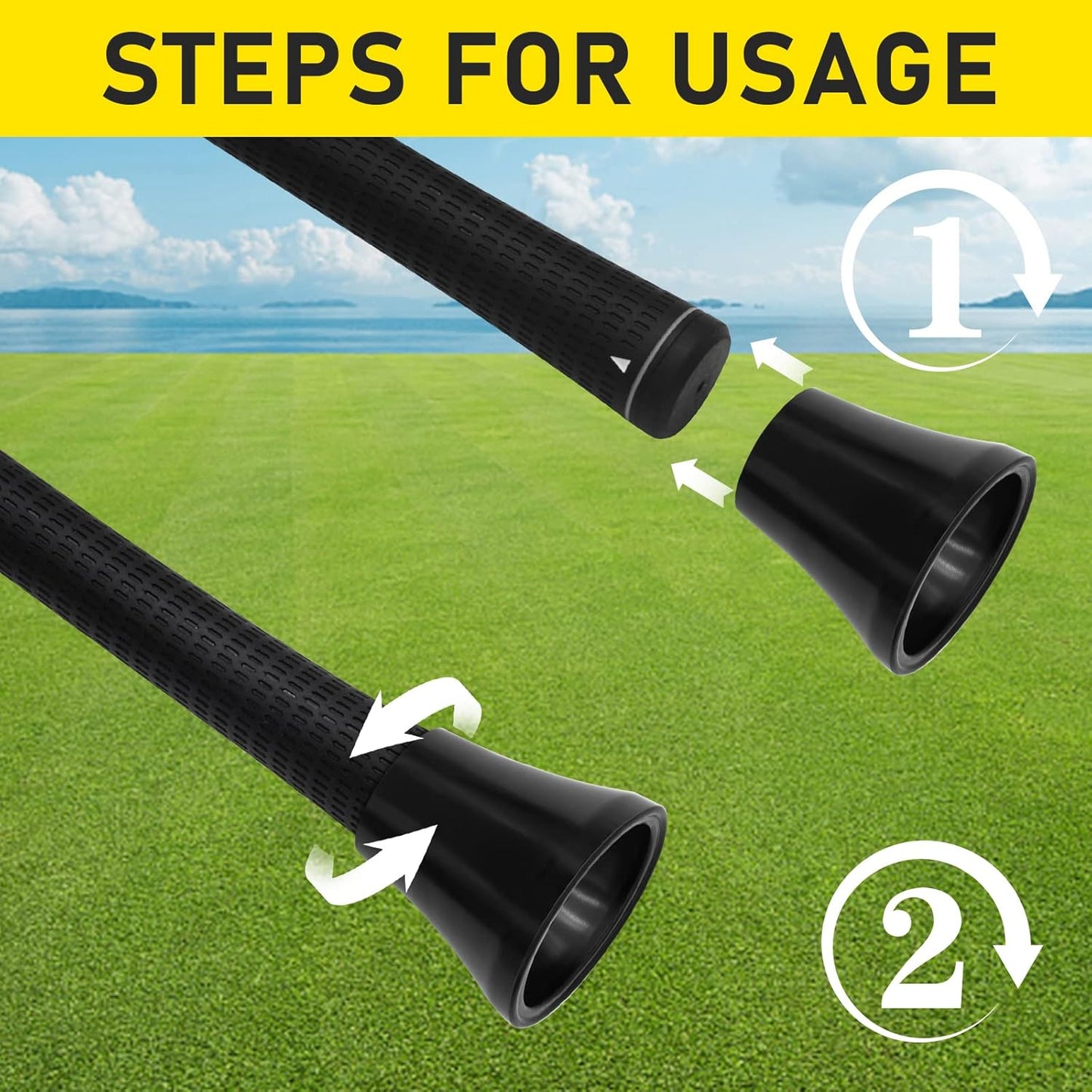 Golf Ball Retriever, 4 Pcs Golf Ball Grabber Suction Cup for Putter Grip, Durable Golf Ball Retriever Pick Up Tool for End of Putter