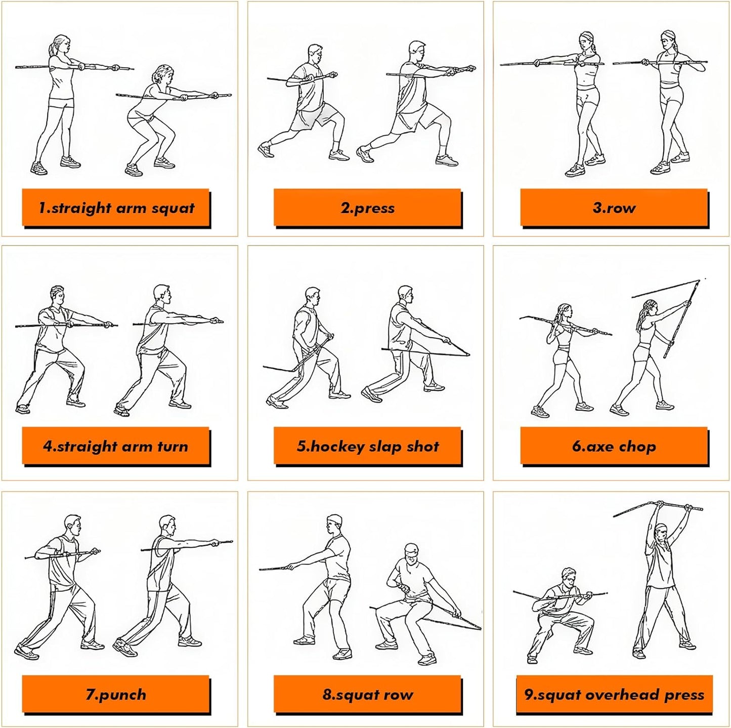 Shappy 1 Set Golf Swing Trainer Set - Sport Practice Aid System for Improving Swing Mechanics Core Strength Muscle Memory - Including Training Stick, Door Anchor, Resistance Band & Safety Strap