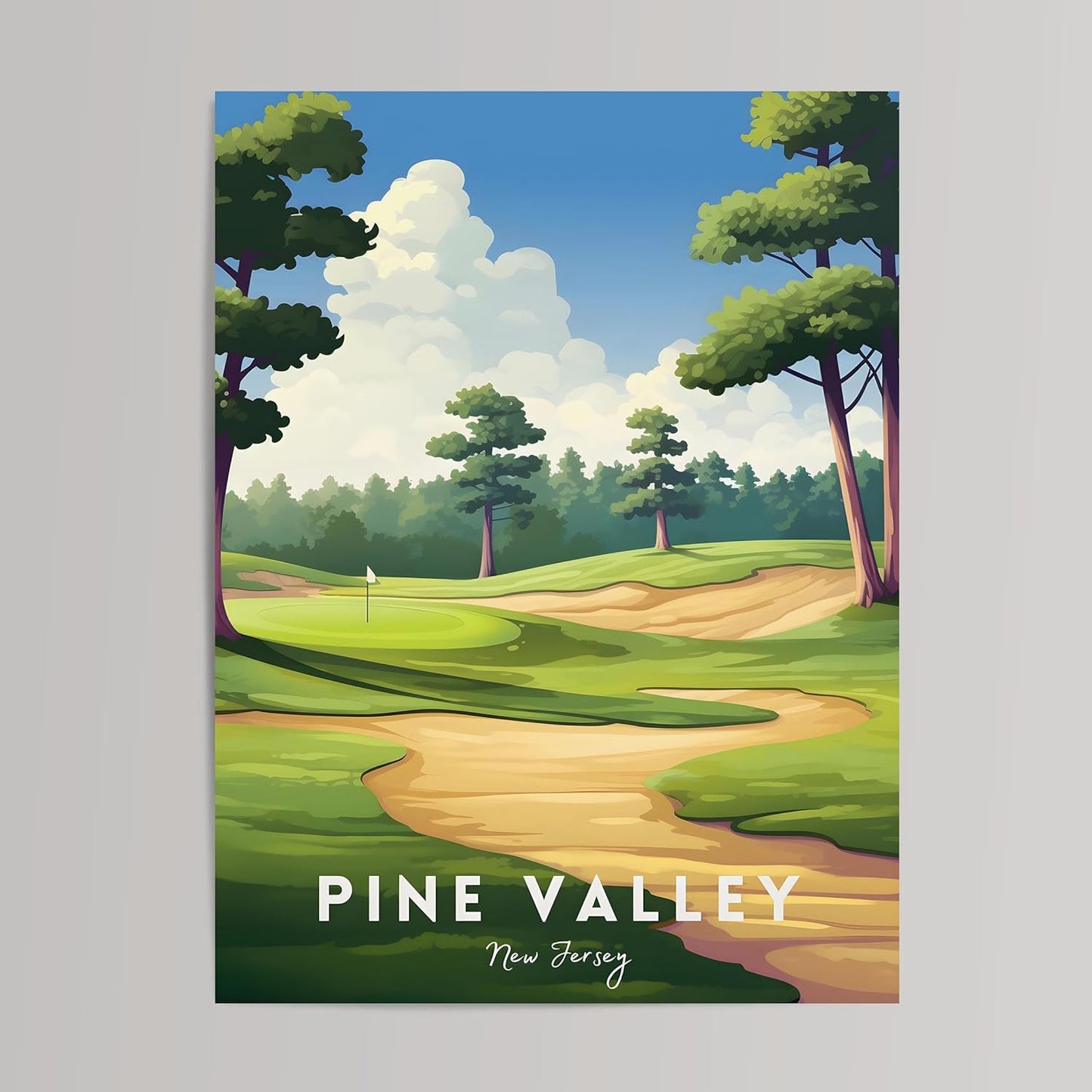 Golf Course Premium Giclee Fine Art Prints - Augusta, Pebble Beach, Pinehurst, Golf Course Posters, Golf Wall Art, Aesthetic Poster for Home Office Decor, Ready to Frame