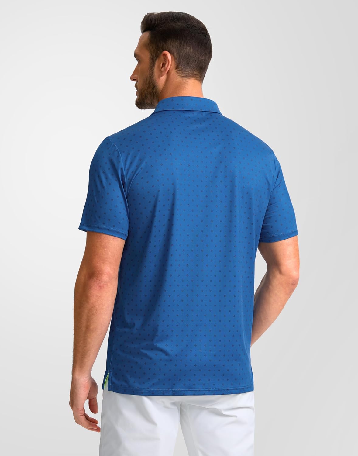 Obla Mens Golf Polo Shirts Short Sleeve Dry Fit Performance Moisture Wicking Casual Print Collared Golf Shirts for Men