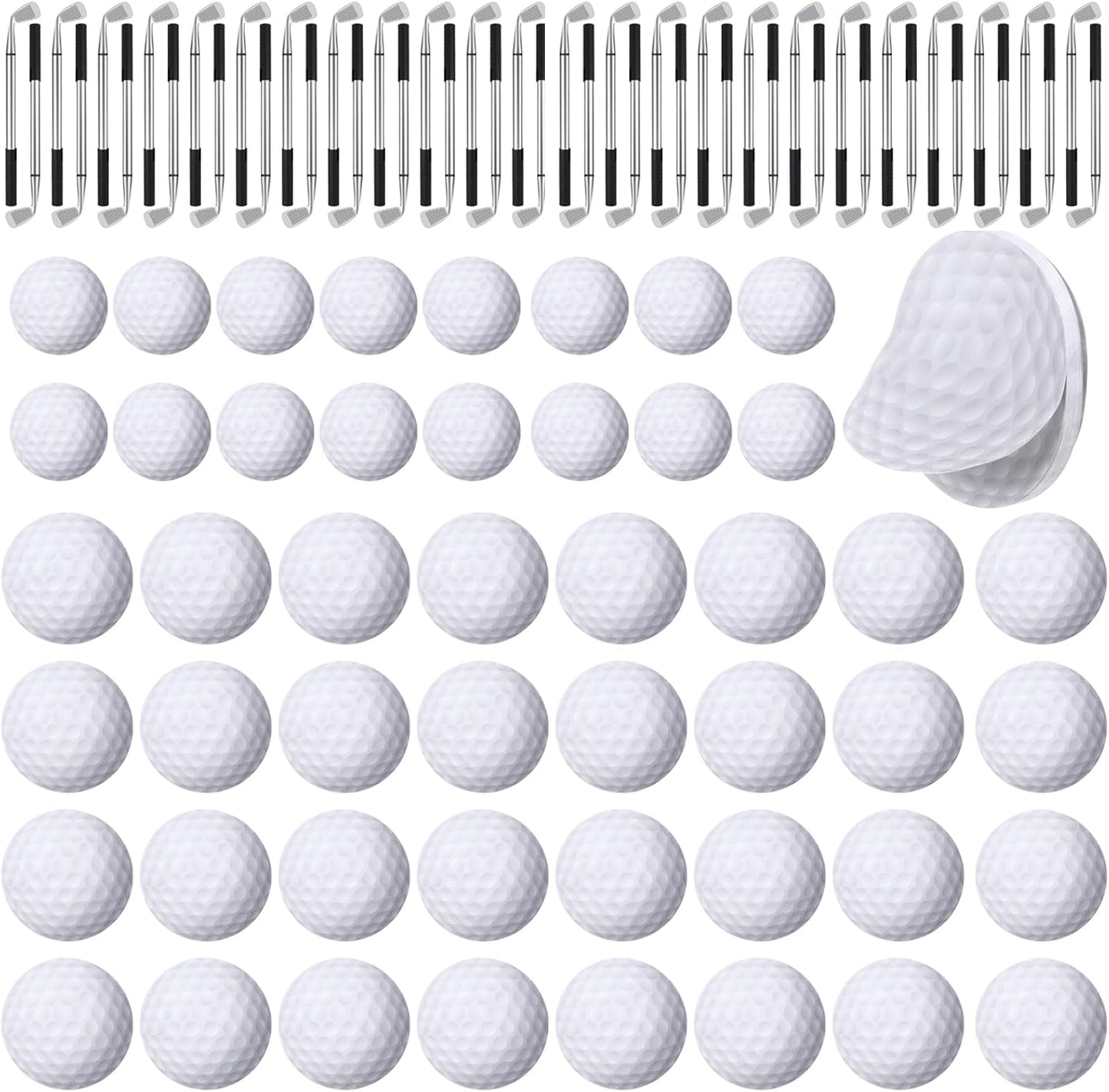 Jspupifip 96 Pcs Golf Party Favors Set 48 Golf Ballpoint Pen,48 Pads Golf Sticky Notes Golf Clubs Pens Golf Party Favors Funny Pen for Golf Birthday Party Supplies