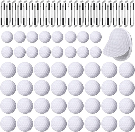 Jspupifip 96 Pcs Golf Party Favors Set 48 Golf Ballpoint Pen,48 Pads Golf Sticky Notes Golf Clubs Pens Golf Party Favors Funny Pen for Golf Birthday Party Supplies