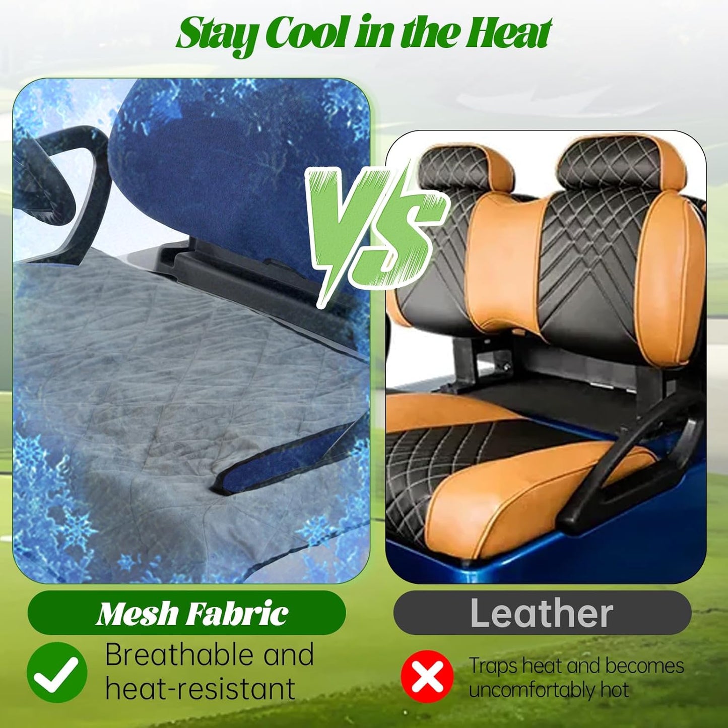 Golf Cart Seat Covers Compatible with Evolution, Durable Golf Cart Seat Towel Cover Blanket for All Weather, Keep Seat Comfortable and Clean, Easy to Install, Grey