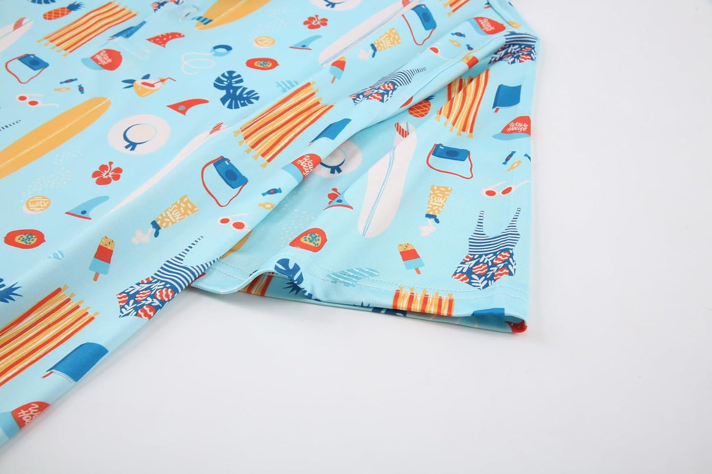 Alex Vando Mens Hawaiian Golf Shirt Moisture Wicking Digital Print Golf Shirts for Men