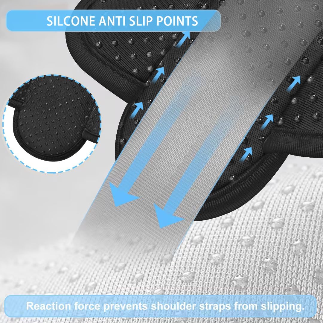 ZINZ 2-Pack Universal Shoulder Pad with Ultra thick Cushion for Bag Luggage Bag Crossbody, Plus Long & Anti-Slip & Breathable,Drak Gray-2Pack