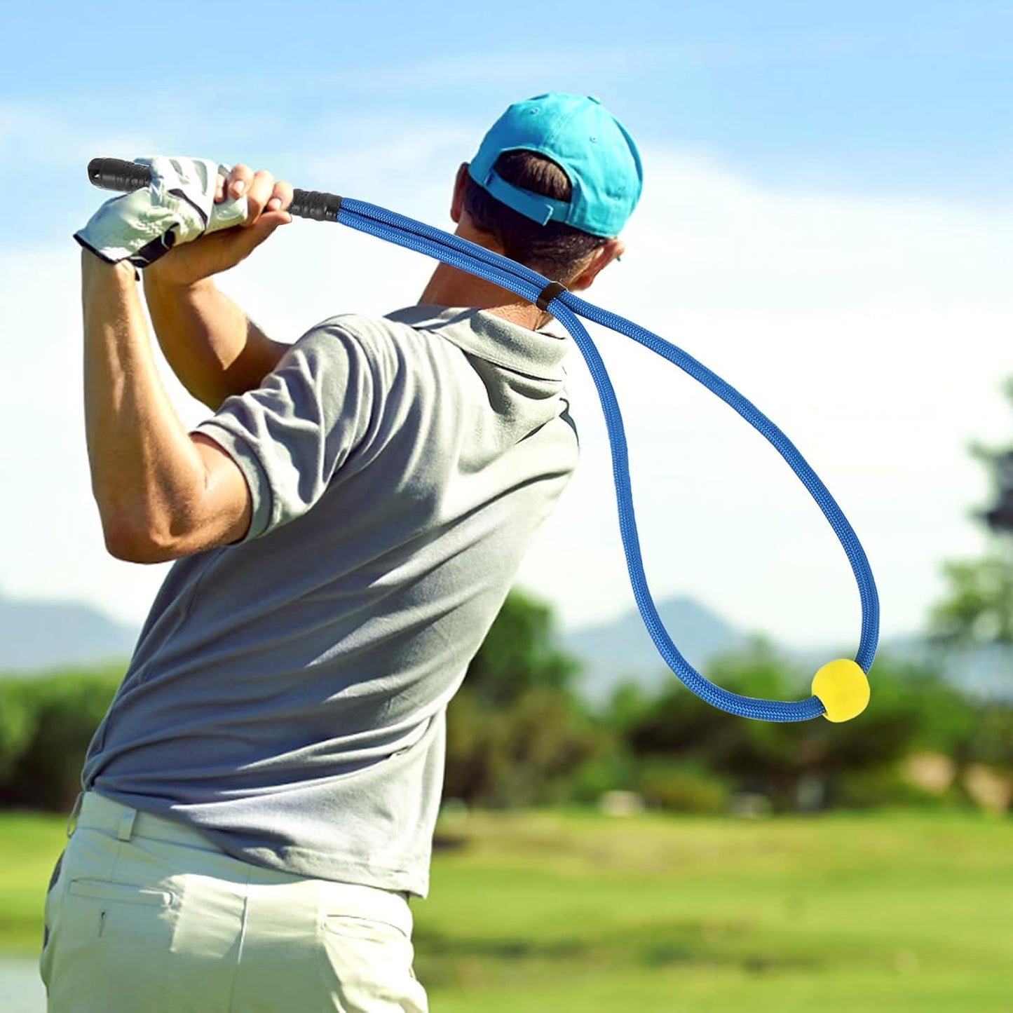 Golf Swing Rope, Golf Swing Rope Trainer, Golf Swing Tempo Trainer, Golf Multi Purpose Training Rope Suitable for Strength and Rhythm Control(Blue)