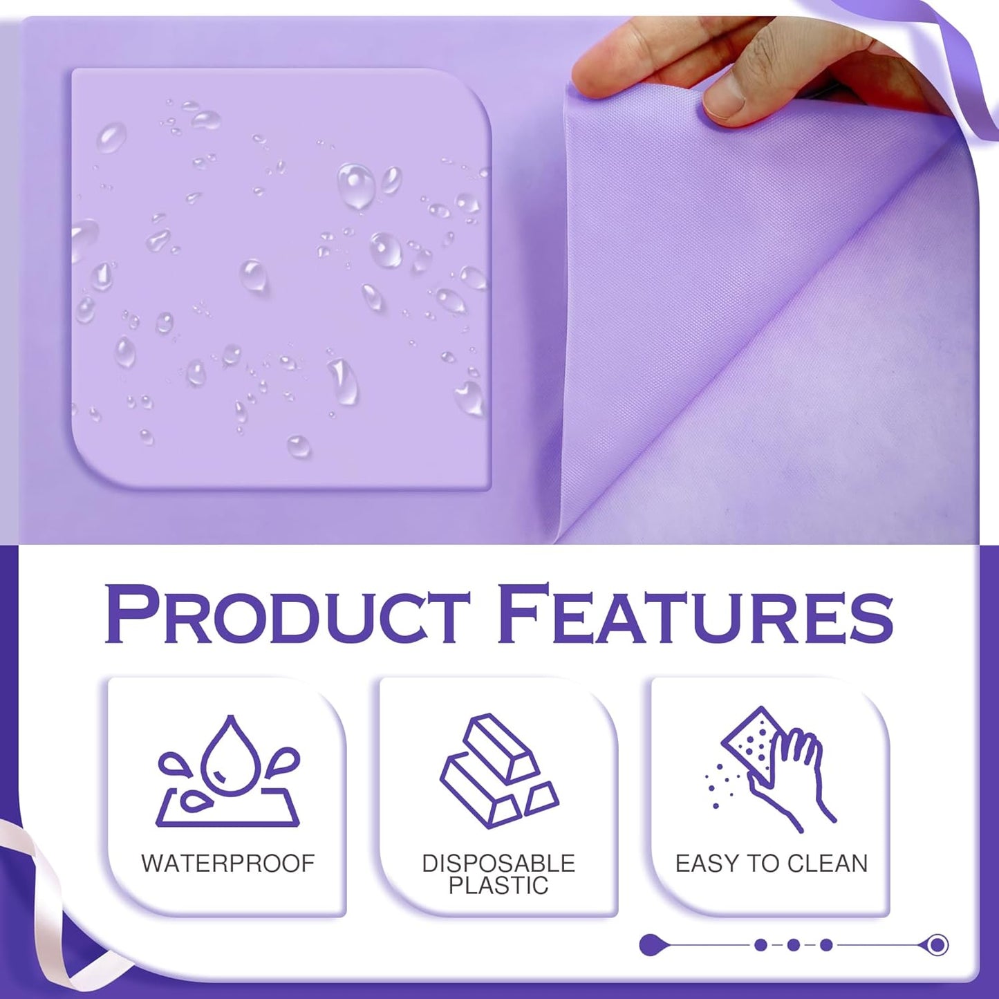 6 Pieces Purple Series Rectangle Tablecloth, 54x72 Solid Color Waterproof & Spillproof Disposable Plastic Table Cover, Durable Party Tablecloth for Dining, Buffet, Picnic, Outdoor Events