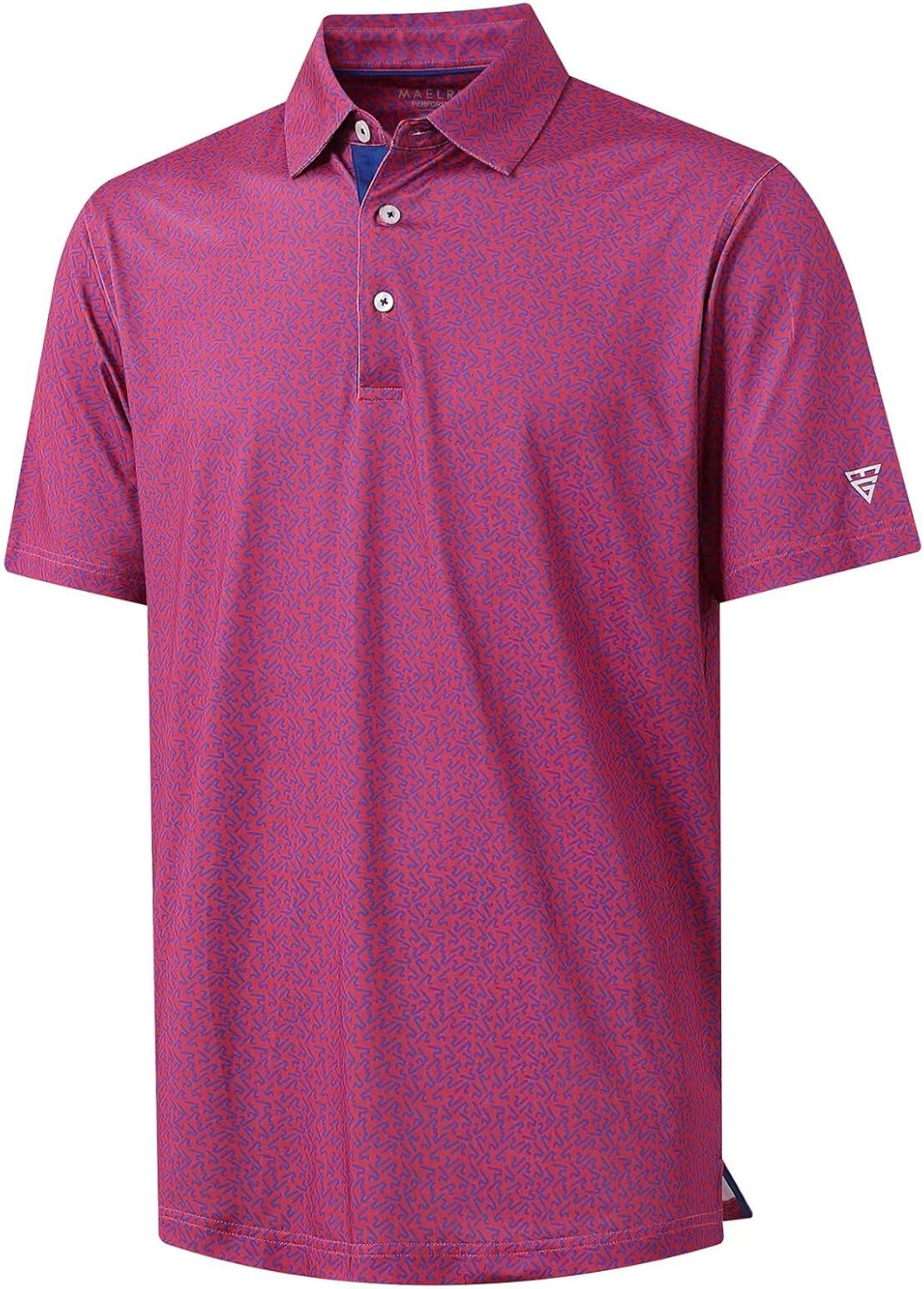 M MAELREG Mens Golf Shirt Short Sleeve Dry Fit Print Moisture Wicking Performance Patterns Collared Polo Shirt