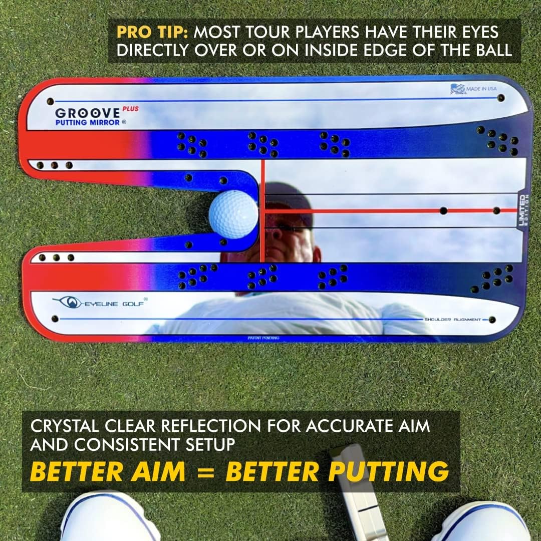 EyeLine Golf Putting Mirror - Alignment Training Aid Used by Top Tour Pros for Consistent Setup, Checks Eyes-Shoulders-Putter Face for Improved Accuracy, Indoor-Outdoor Practice