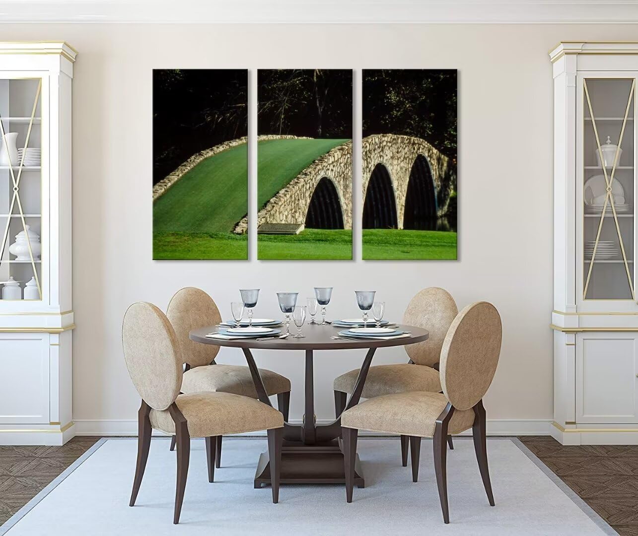 Augusta National Golf Course Wall Art for Living Room Bedroom Bathroom Home Decorations Golf Art Augusta Golf Course 12th Hole Pictures Posters Canvas Prints Framed Ready to Hang(14''W x 28''H x3)
