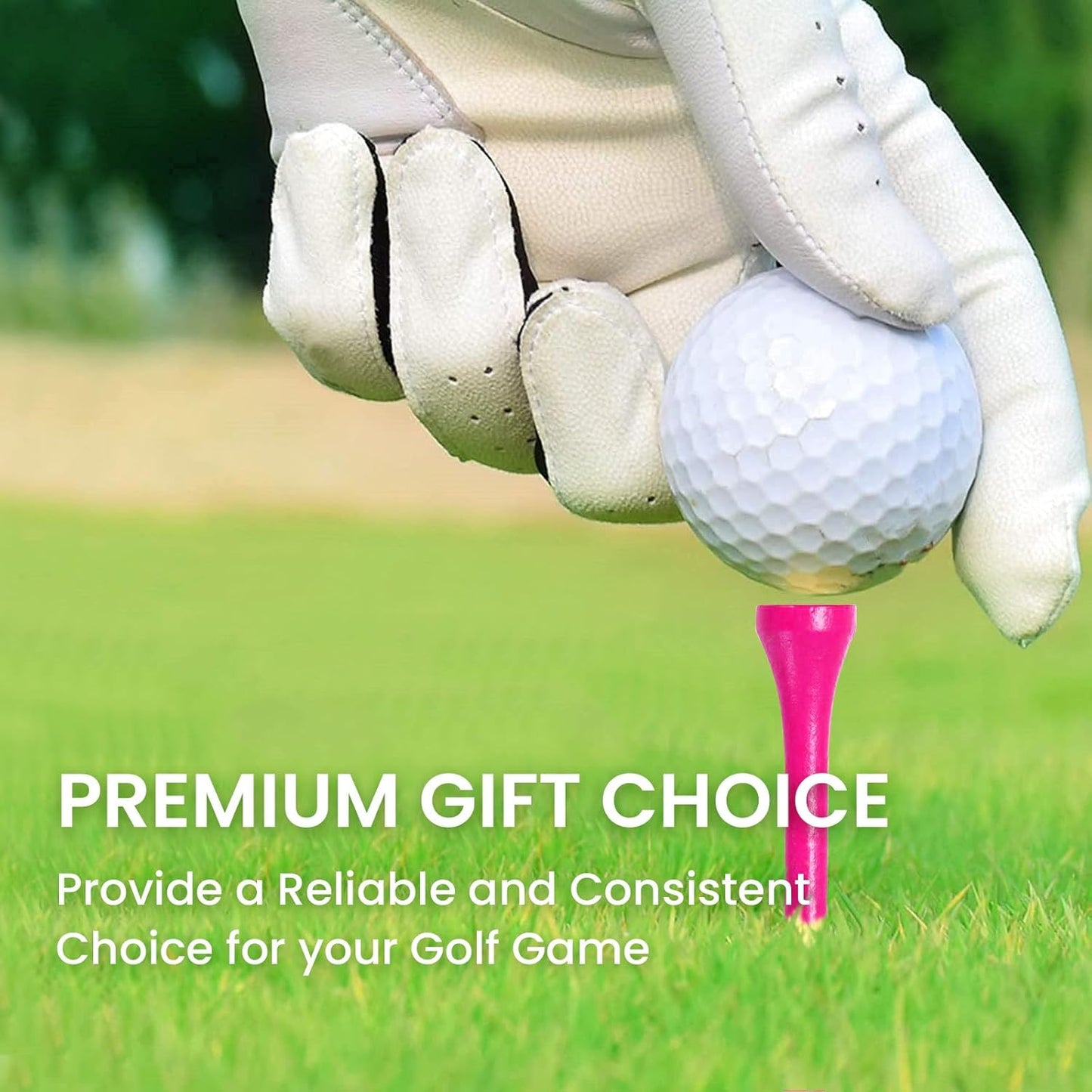 FINGER TEN Bamboo Golf Tees Wood 1 1/2 2 3/4 3 1/4 Inch Wooden Short Long Tee Color Bulk 250/500/1000/2000 Count for Men Women Kids in Red Pink USA Flag