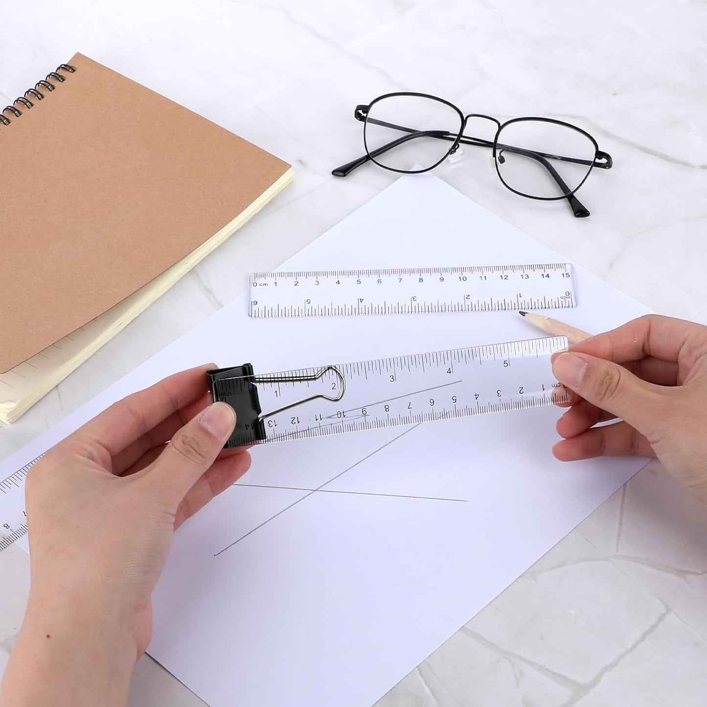 3 Pack 6 Inch Ruler Set Plastic Straight Ruler Transparent Measuring Tool Acrylic Clear Ruler for School Office Student