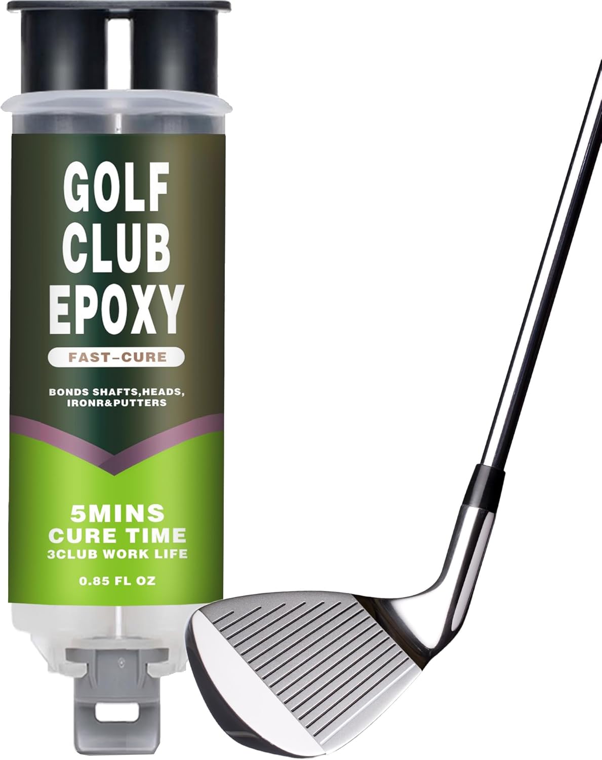 Tylove Pro Strength Golf Club Epoxy - Fast Setting 5 Minute Adhesive for Repairing Loose Driver & Iron Heads, High Impact Resistance, Easy Syringe Application, Clear Permanent Bond
