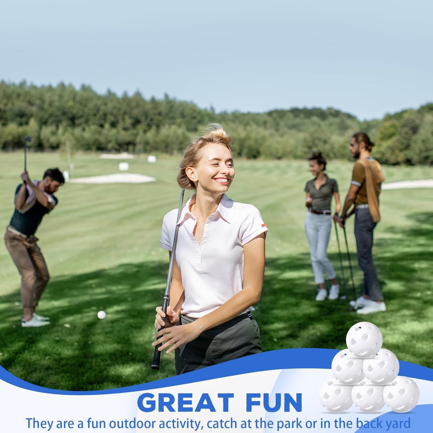 Junkin 50 Pack Practice Golf Balls Limited Flight Plastic Impact Golf Balls 1.65 Inch Hollow Soft Training Resistant EVA Foam Realistic Feel for Indoor Outdoor Swing Training